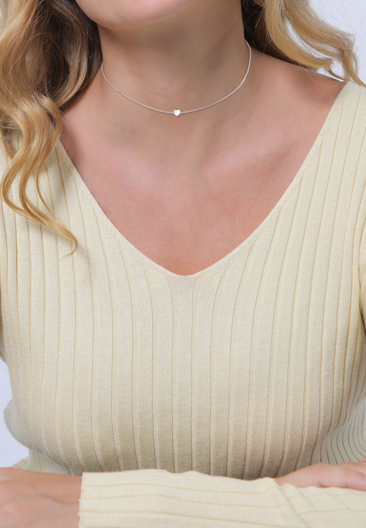 Silver Perhiasan Wanita Perak Asli - Silver Kalung  Choker Heart Filigree