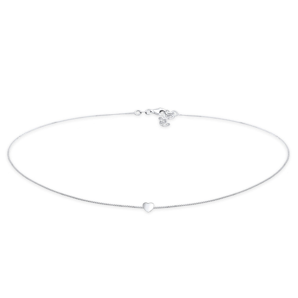 Silver Perhiasan Wanita Perak Asli - Silver Kalung  Choker Heart Filigree