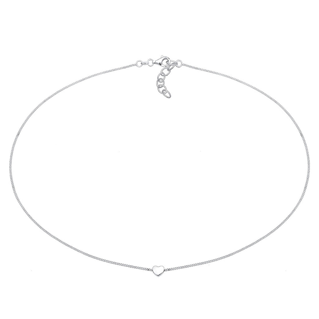 Silver Perhiasan Wanita Perak Asli - Silver Kalung  Choker Heart Filigree