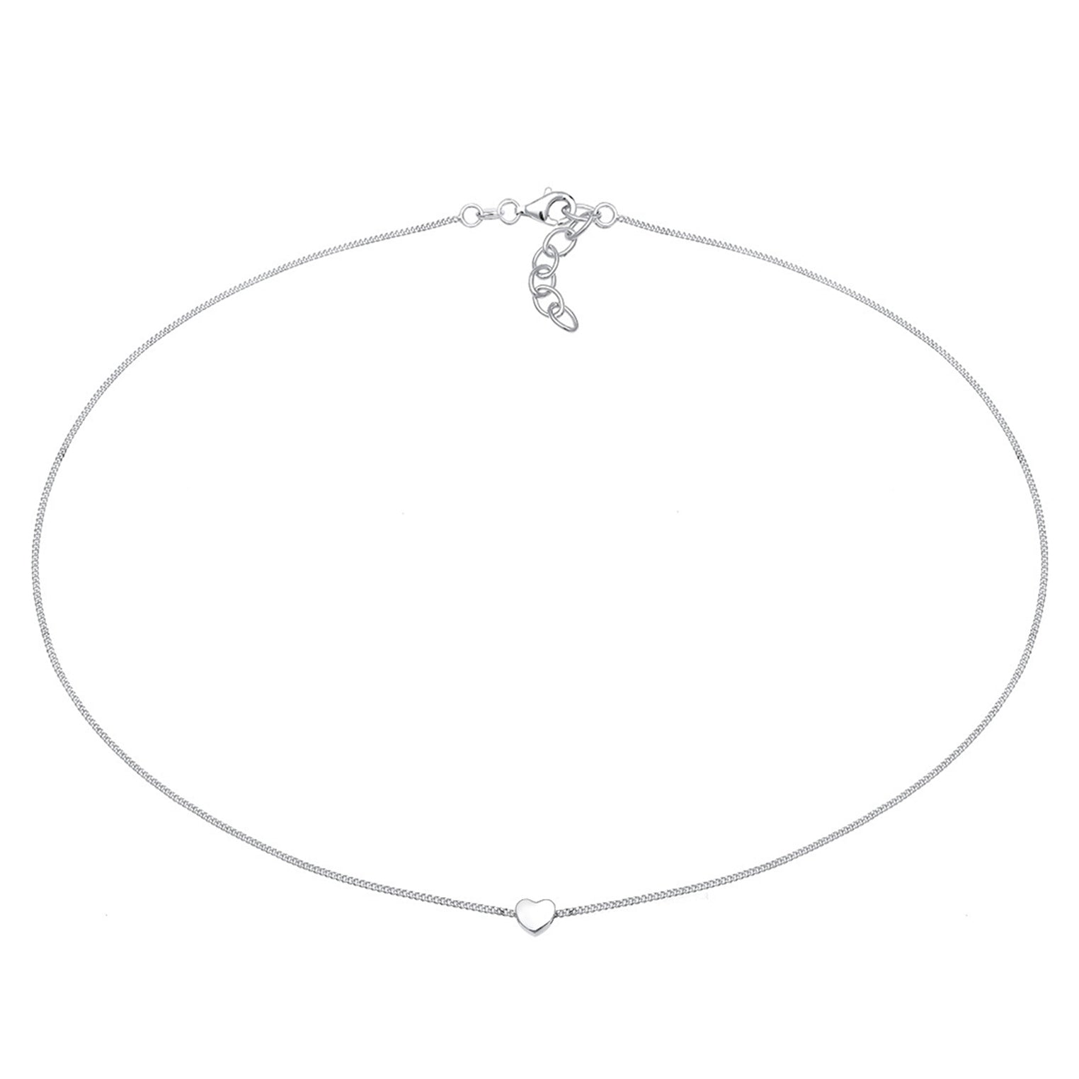 Silver Perhiasan Wanita Perak Asli - Silver Kalung  Choker Heart Filigree