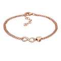 Heart Infinity Bracelet 925 Silver Rosegold Plated