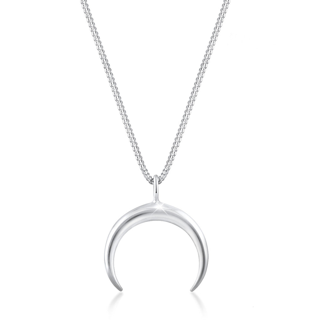 Silver Perhiasan Wanita Perak Asli - Silver Kalung  Crescent Moon Astro Blogger