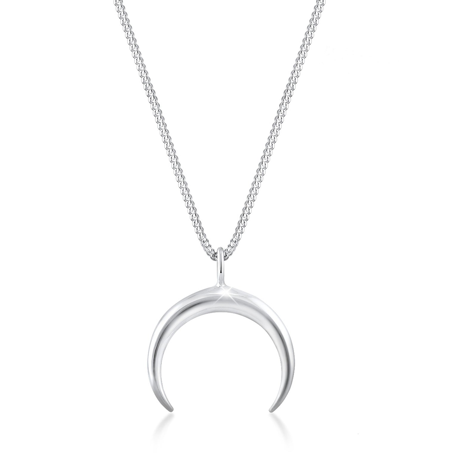 Silver Perhiasan Wanita Perak Asli - Silver Kalung  Crescent Moon Astro Blogger