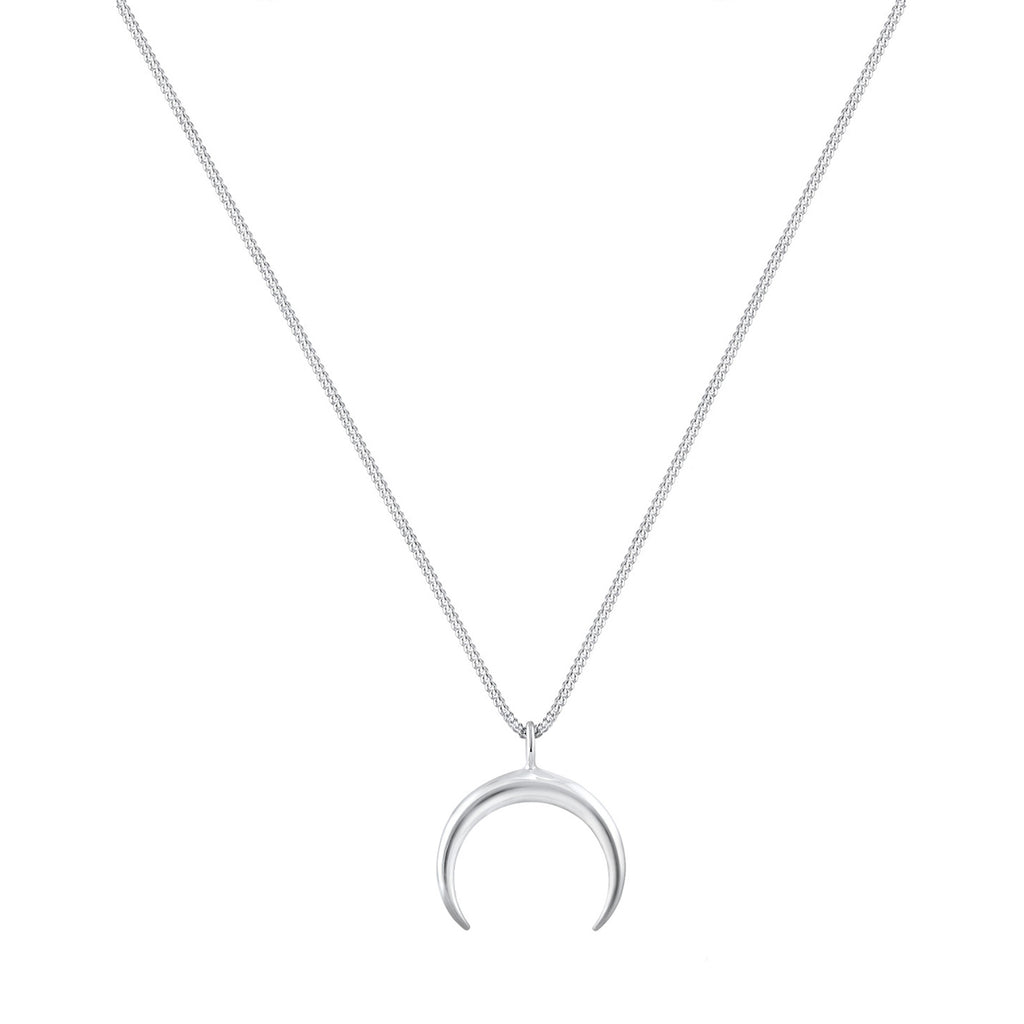 Silver Perhiasan Wanita Perak Asli - Silver Kalung  Crescent Moon Astro Blogger