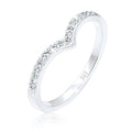 Silver Cincin Perhiasan Perak 925 Wanita V-Shape Crystal