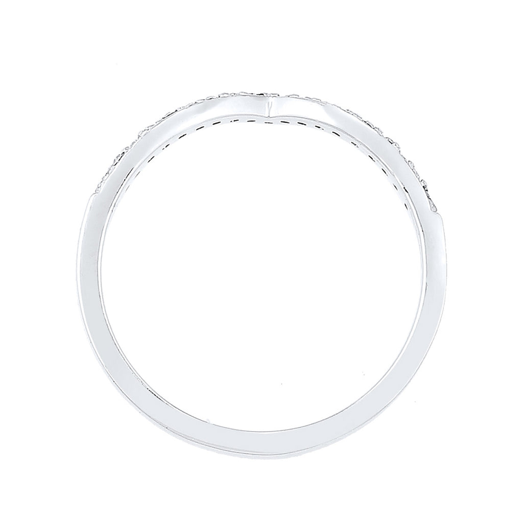 Silver Cincin Perhiasan Perak 925 Wanita V-Shape Crystal