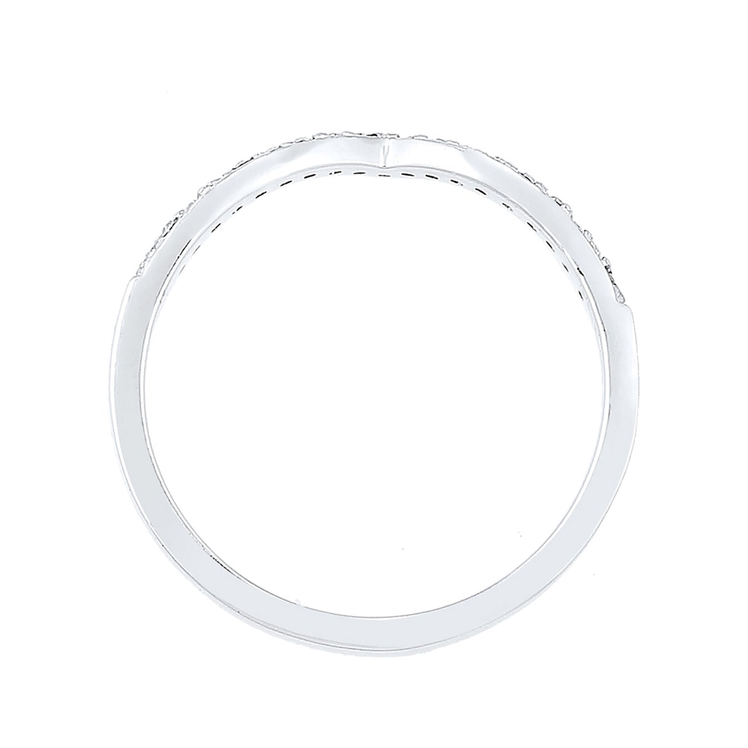 Silver Cincin Perhiasan Perak 925 Wanita V-Shape Crystal