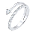 Zirconia Wrap Open Band Ring 925 Silver – Embellished with Crystals by Swarovski®
