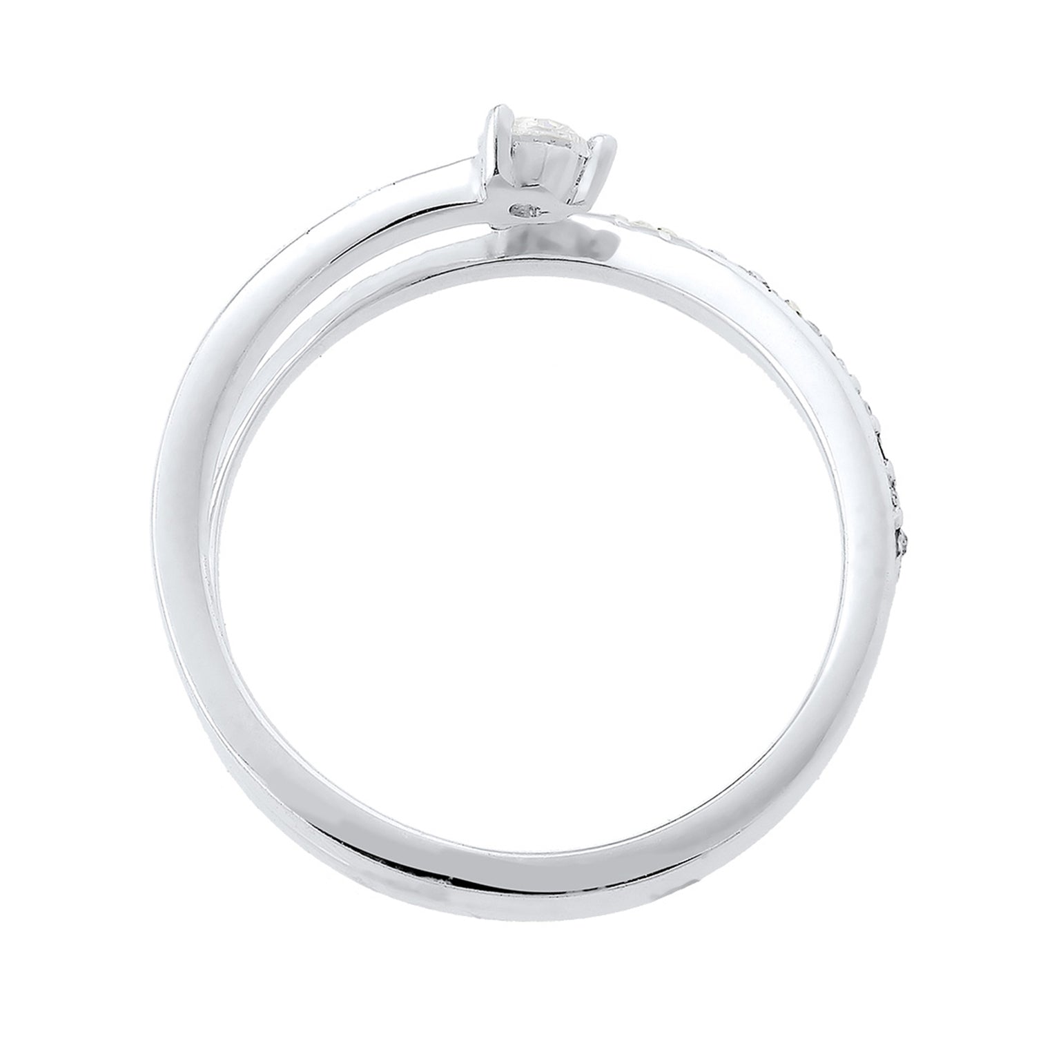Silver Perhiasan Wanita Perak Asli - Silver Cincin Geo CrystalAnd Zirconia