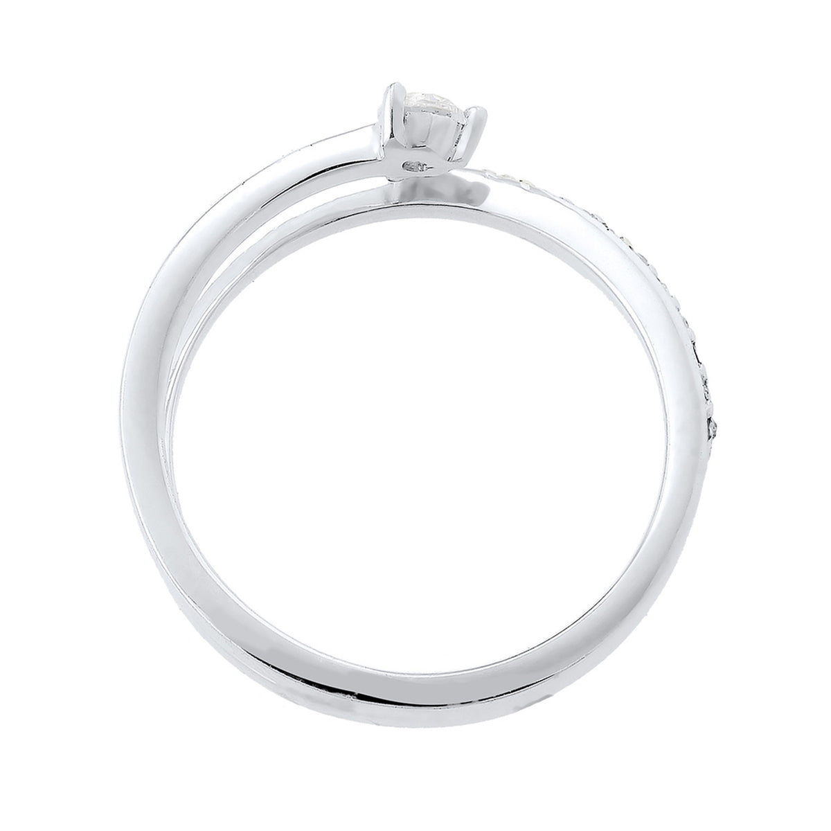 Silver - Elli | Zirconia Wrap Open Band Ring 925 Silver – Embellished with Crystals by Swarovski®
