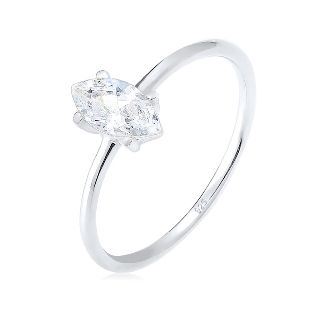 Silver Perhiasan Wanita Perak Asli - Silver Cincin Zirconia Klasik