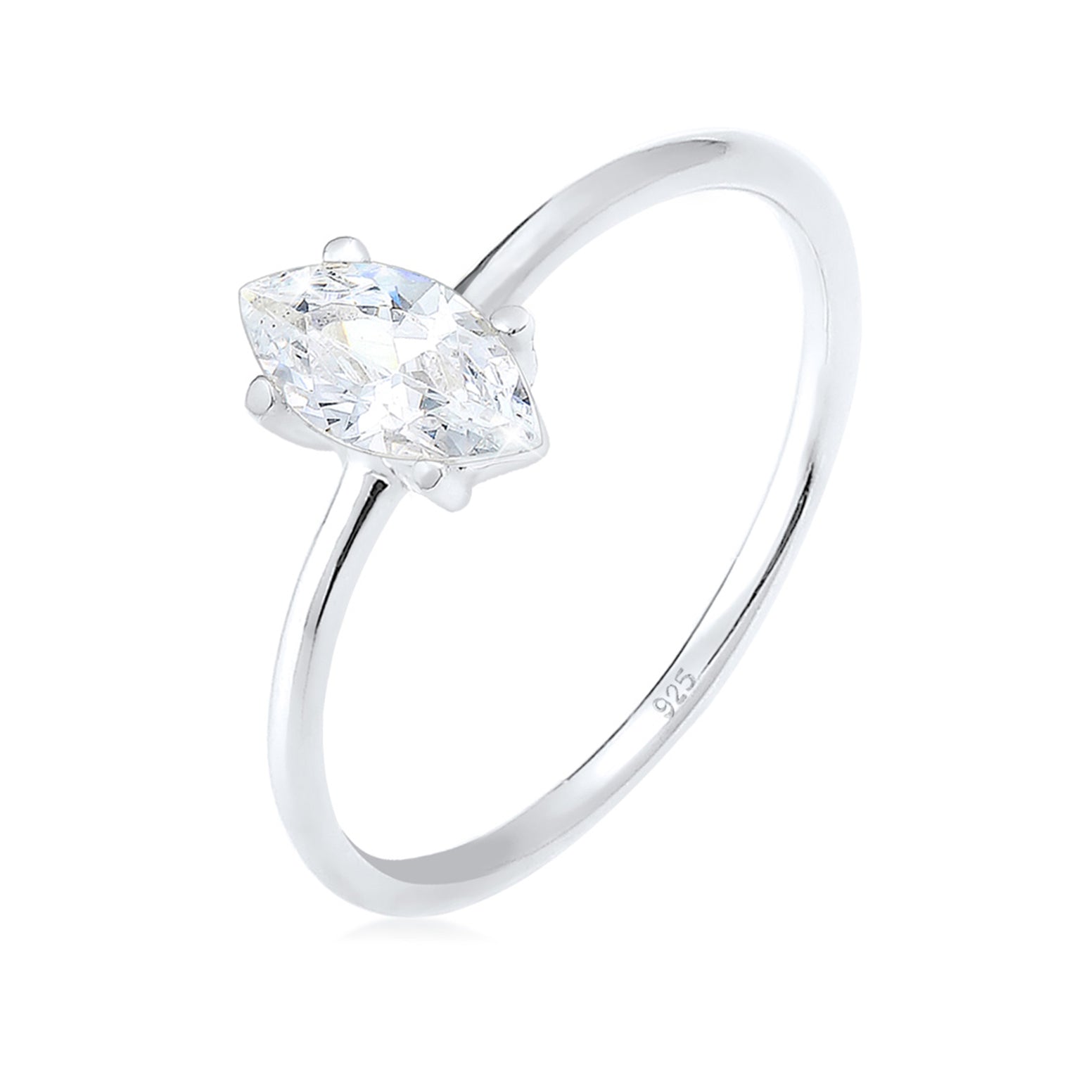 Silver Perhiasan Wanita Perak Asli - Silver Cincin Zirconia Klasik