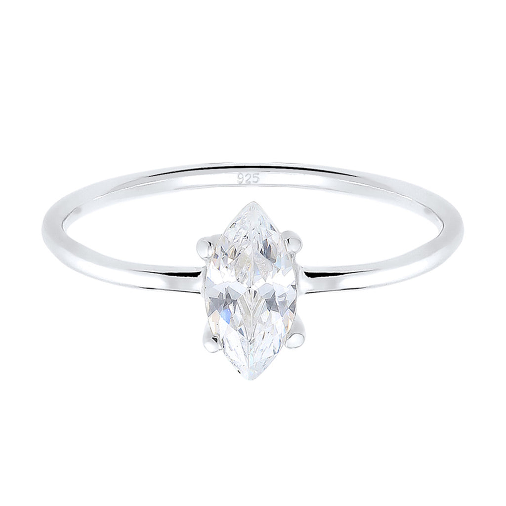 Silver Perhiasan Wanita Perak Asli - Silver Cincin Zirconia Klasik