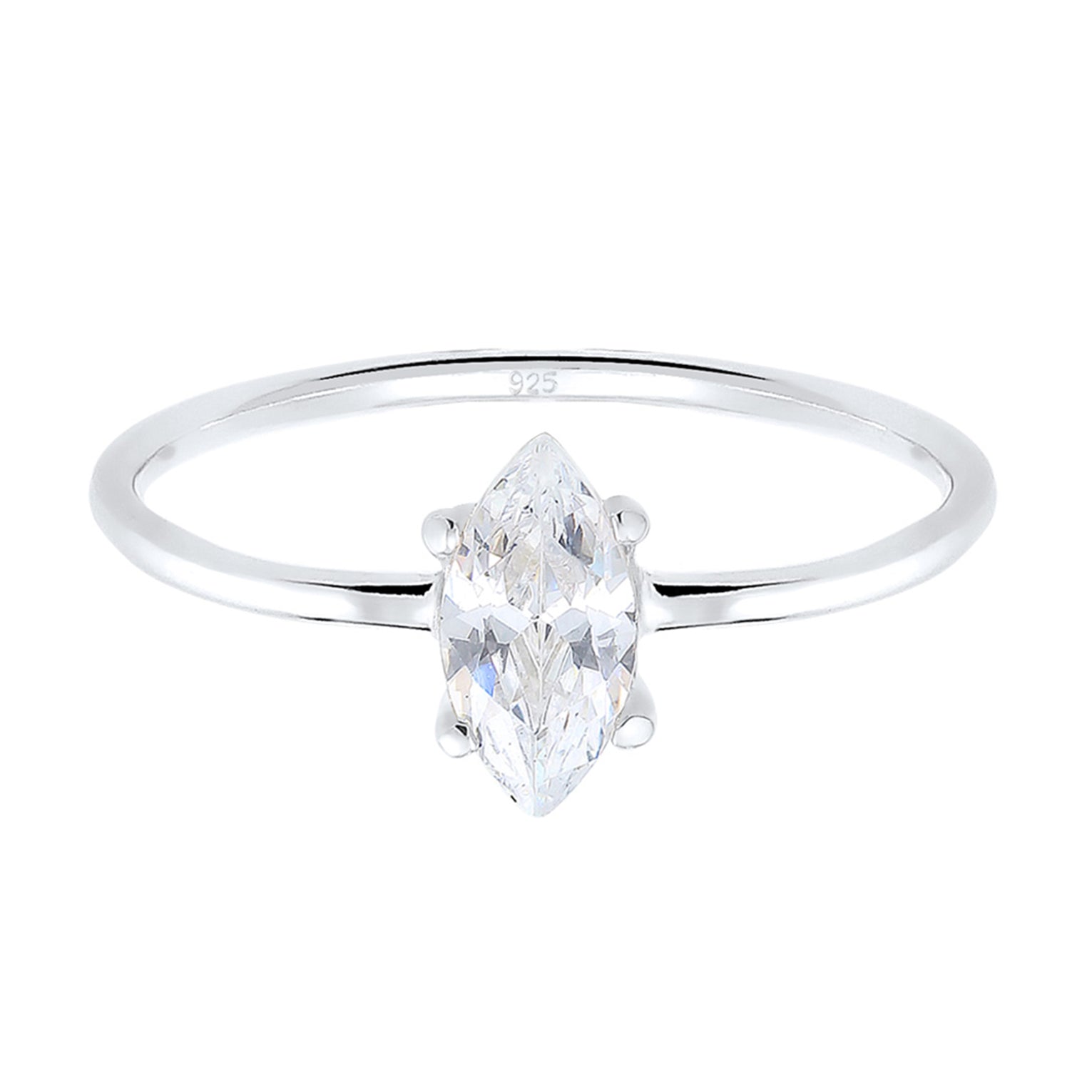 Silver Perhiasan Wanita Perak Asli - Silver Cincin Zirconia Klasik