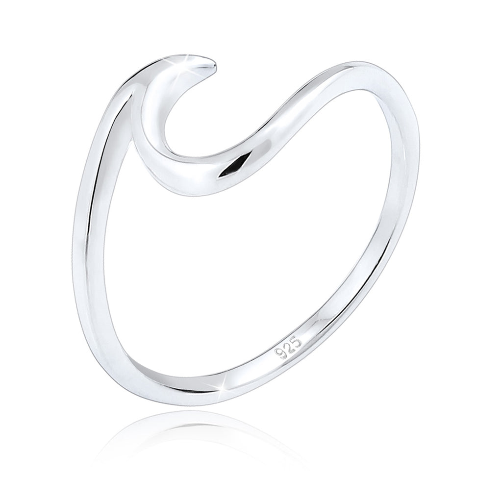 Silver Cincin Perhiasan Perak 925 Wanita Waves Beach