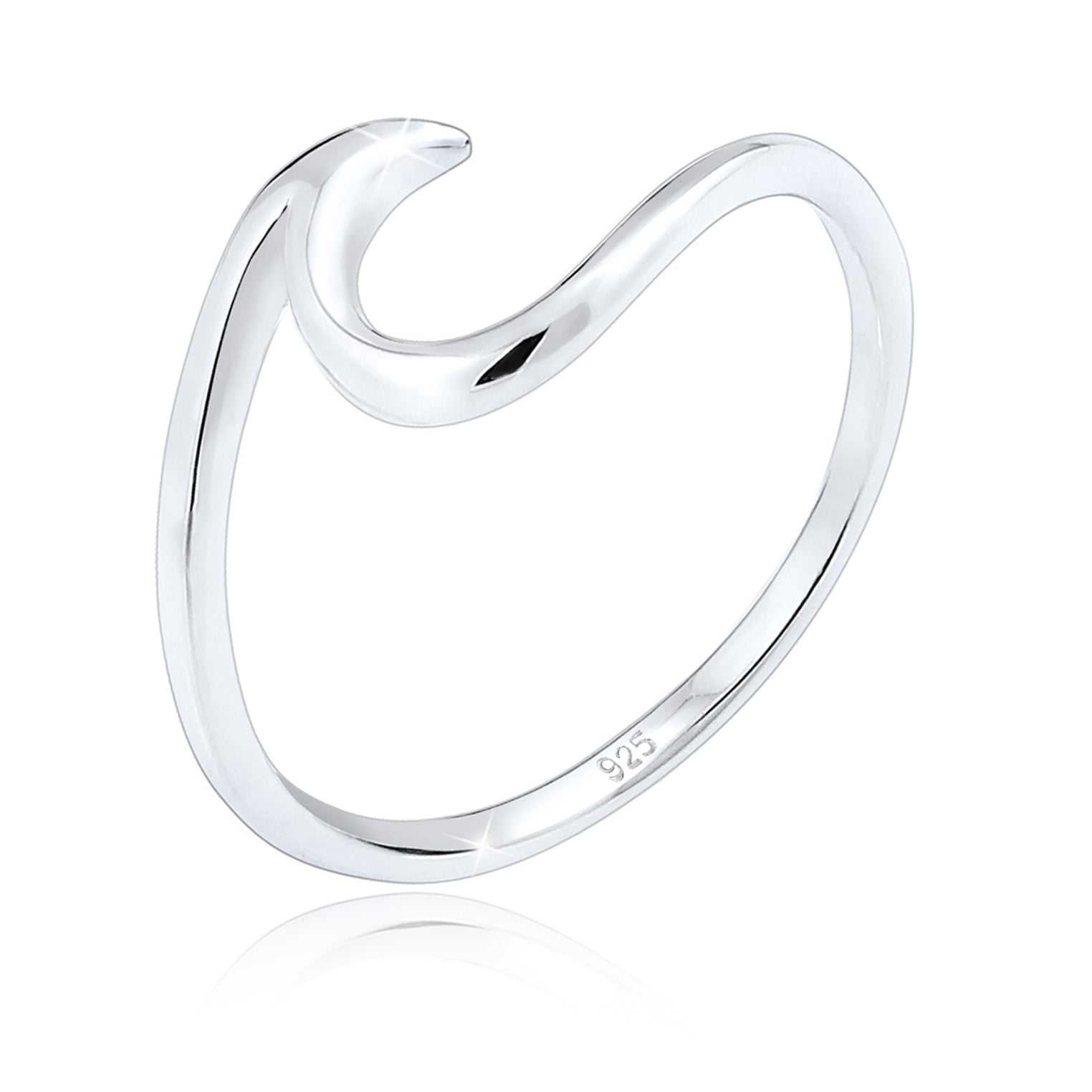 Silver Cincin Perhiasan Perak 925 Wanita Waves Beach