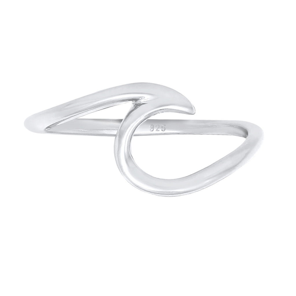 Silver Cincin Perhiasan Perak 925 Wanita Waves Beach