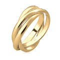 Gold Cincin Perhiasan Perak 925 Wanita Triple Basic Gold Plated