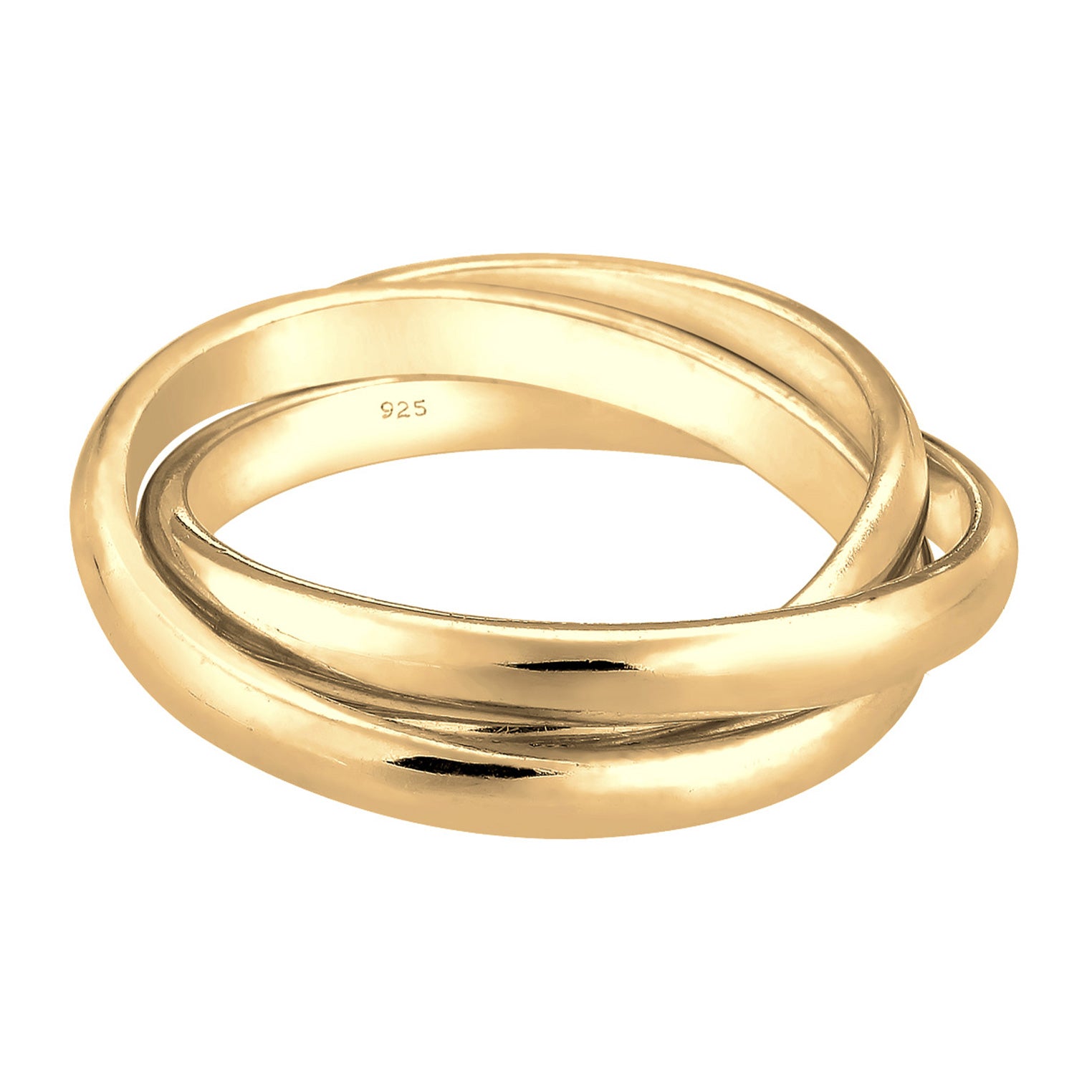 Gold Perhiasan Wanita Perak Asli - Silver Cincin Triple Basic Gold Plated