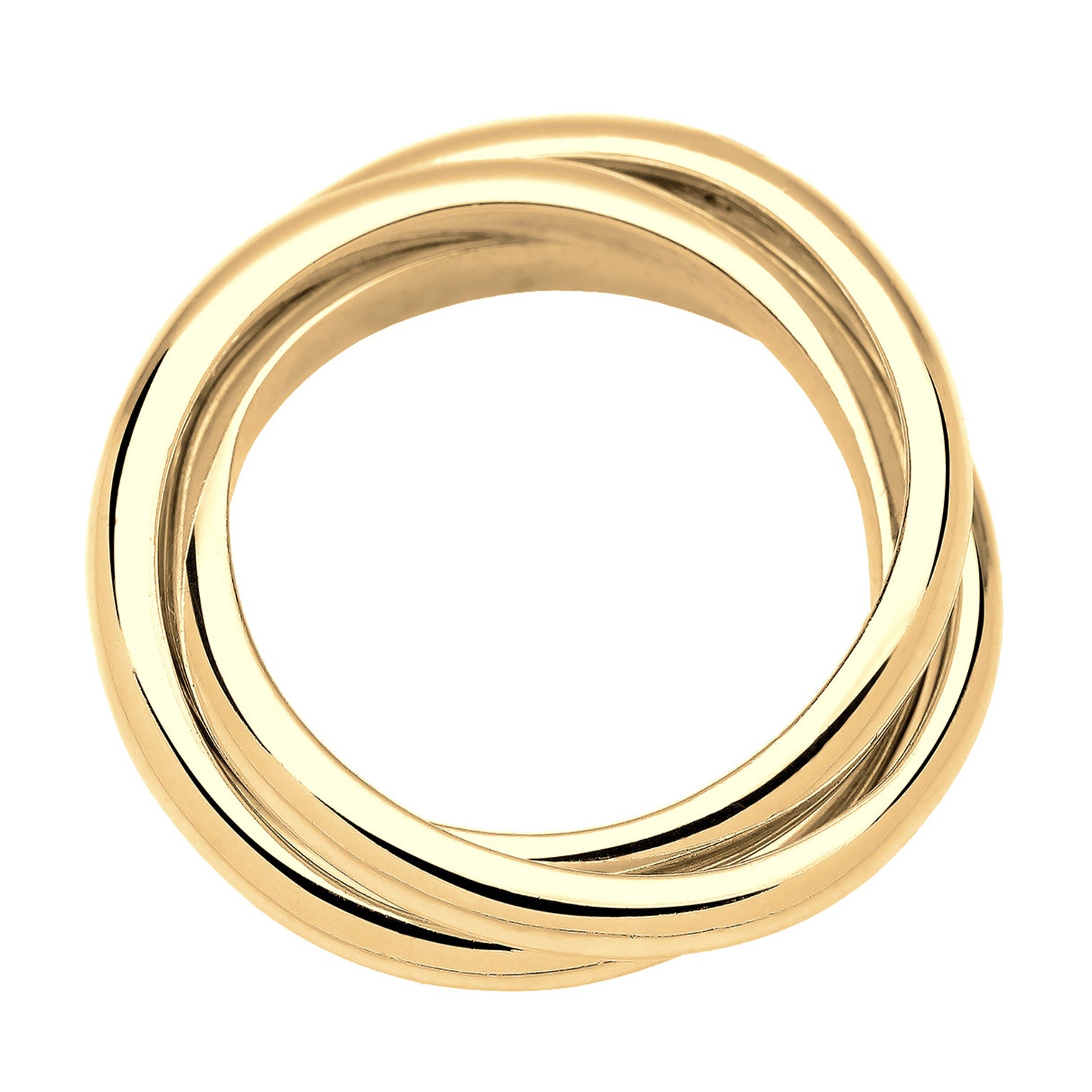 Gold Perhiasan Wanita Perak Asli - Silver Cincin Triple Basic Gold Plated