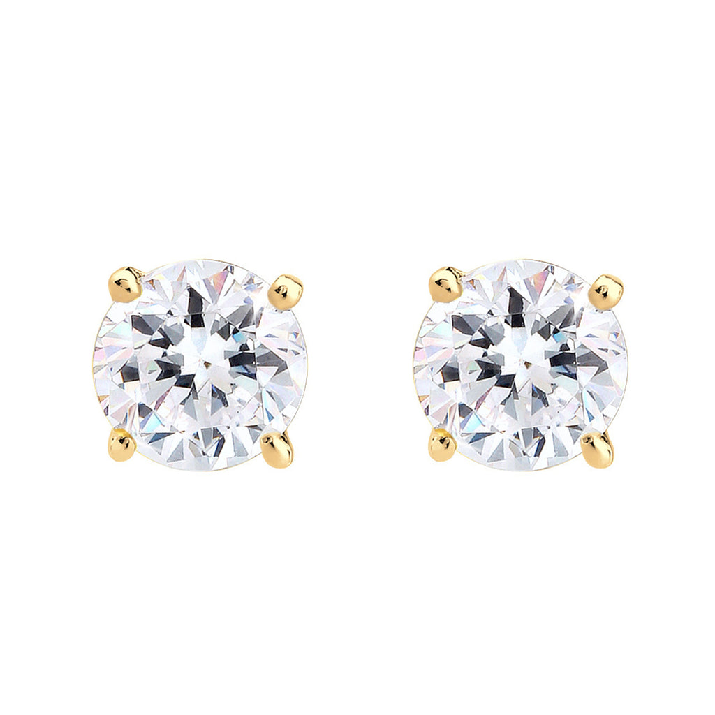Gold Perhiasan Wanita Perak Asli - Silver Anting Classic Crystal Gold Plated