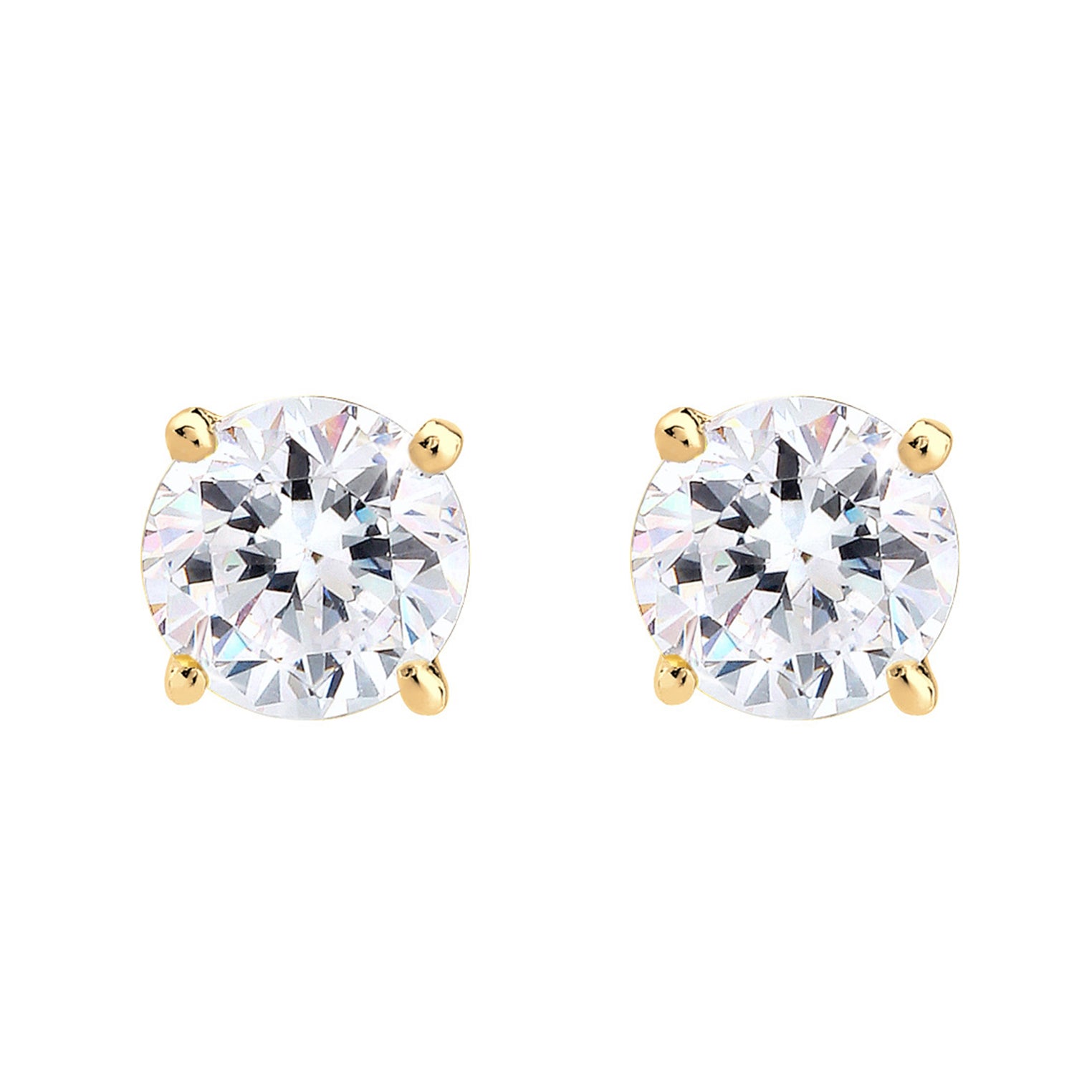 Gold Perhiasan Wanita Perak Asli - Silver Anting Classic Crystal Gold Plated