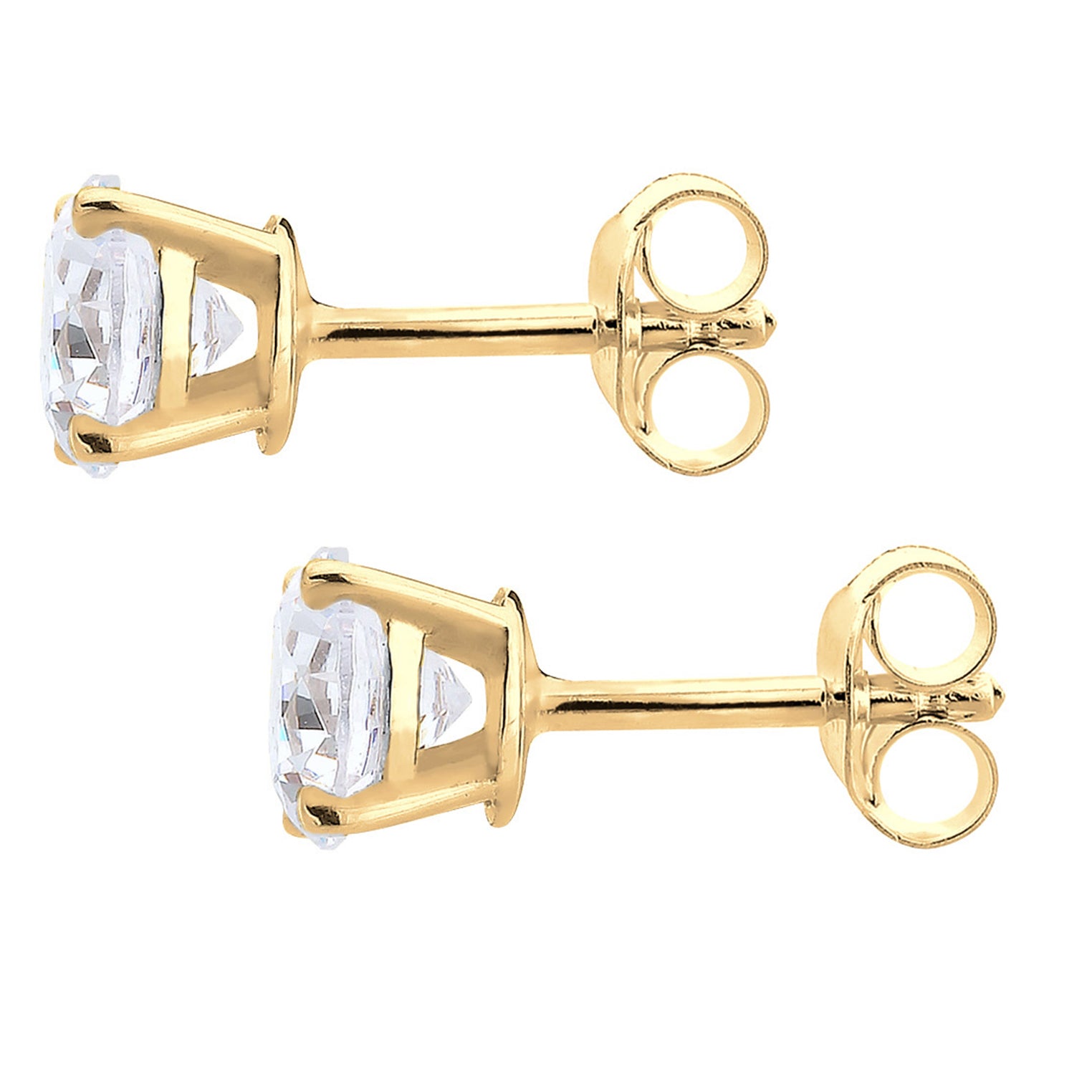 Gold Perhiasan Wanita Perak Asli - Silver Anting Classic Crystal Gold Plated