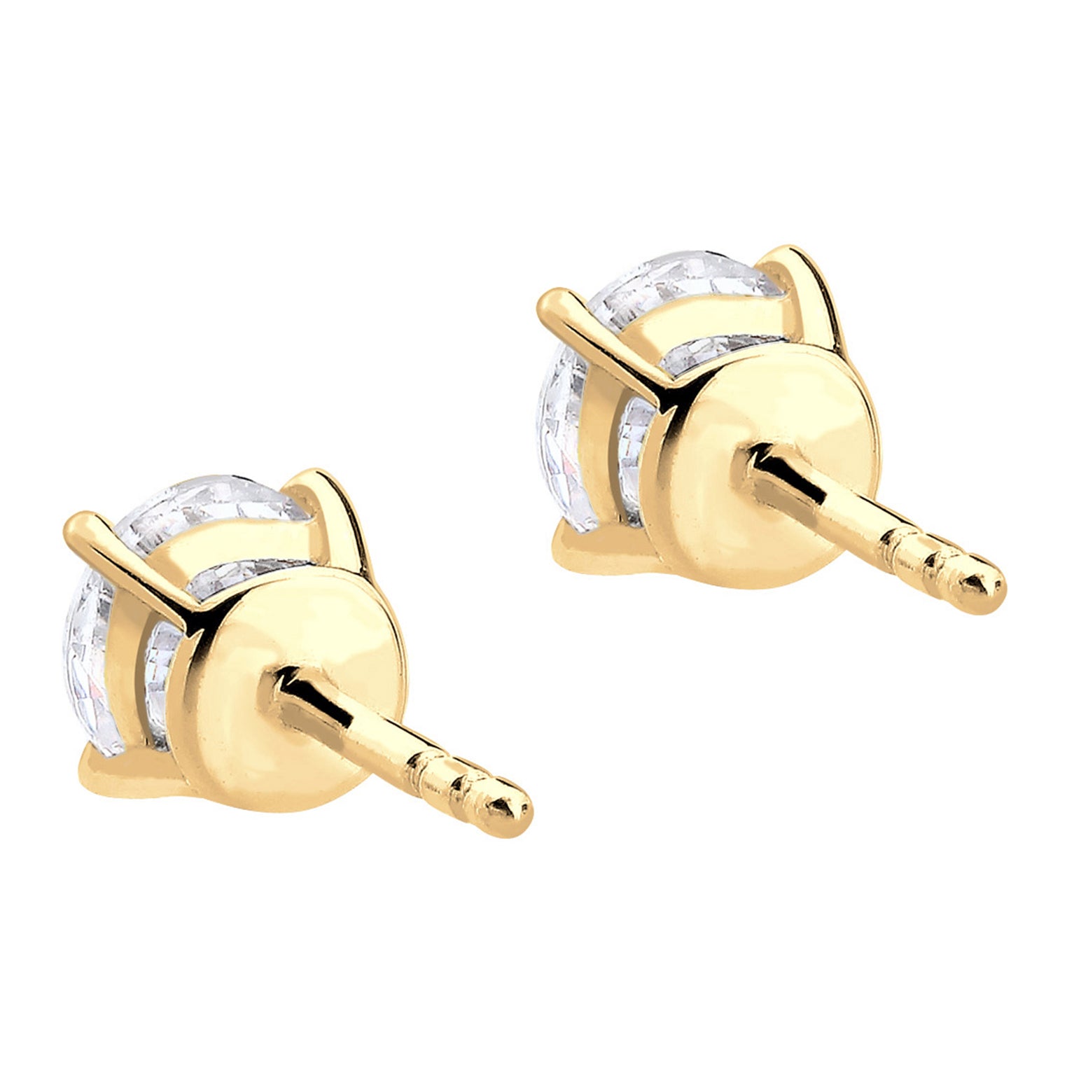 Gold Perhiasan Wanita Perak Asli - Silver Anting Classic Crystal Gold Plated