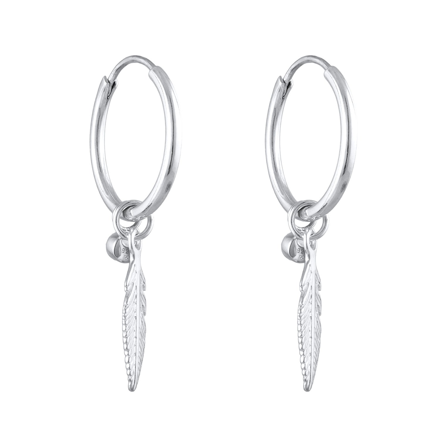 Silver Perhiasan Wanita Perak Asli - Silver Anting Creol Feather Crystal