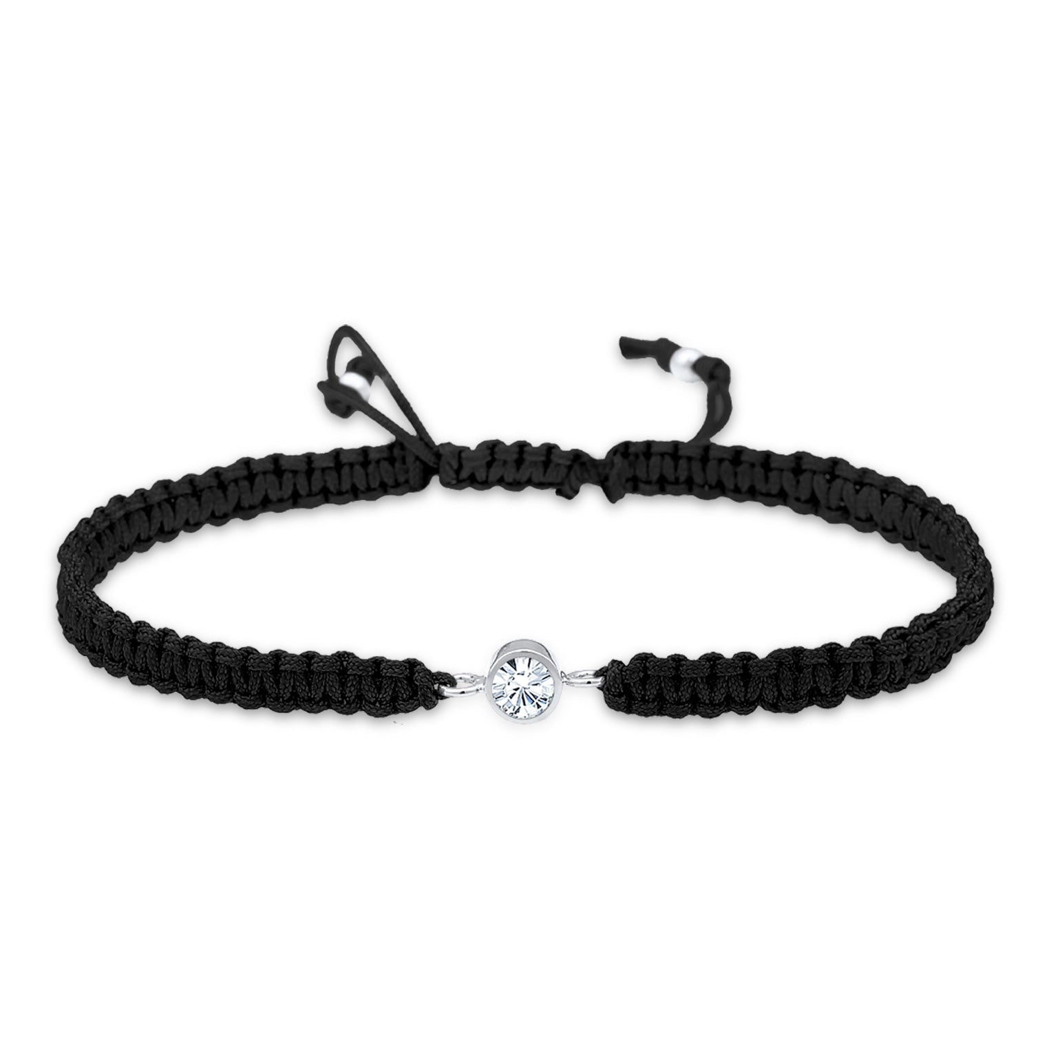 Black Perhiasan Wanita Perak Asli - Silver Gelang Knot Crystal Basic