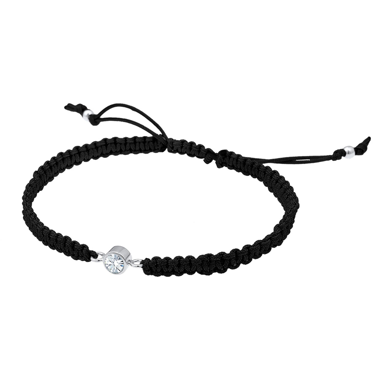 Black Perhiasan Wanita Perak Asli - Silver Gelang Knot Crystal Basic