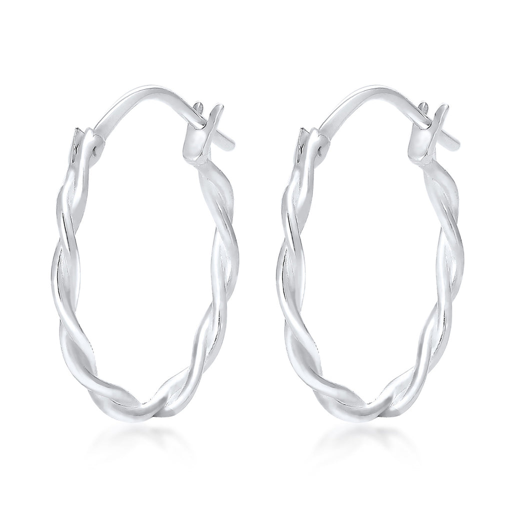 Silver Perhiasan Wanita Perak Asli - Silver Anting Hoop Twisted Knot