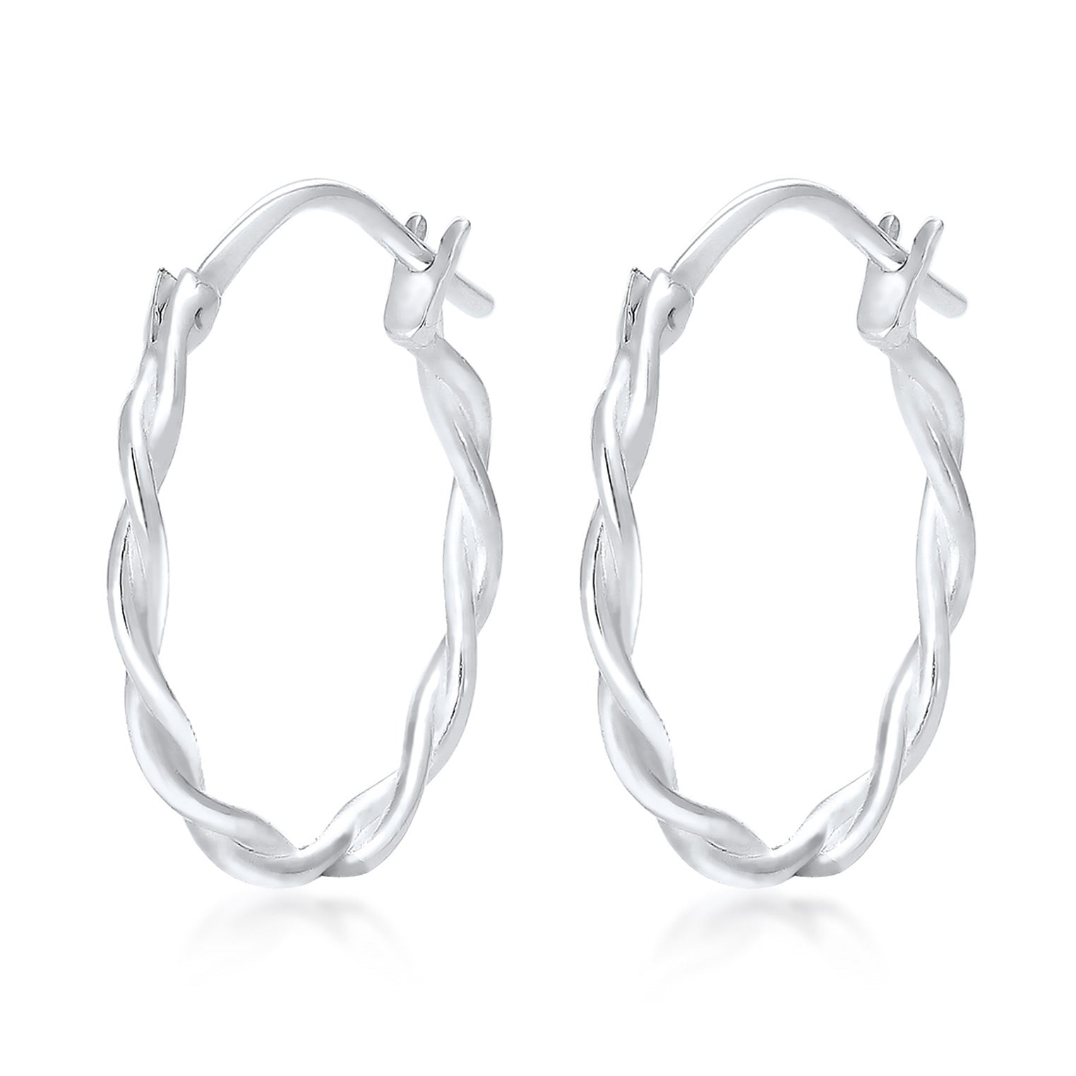 Silver Perhiasan Wanita Perak Asli - Silver Anting Hoop Twisted Knot
