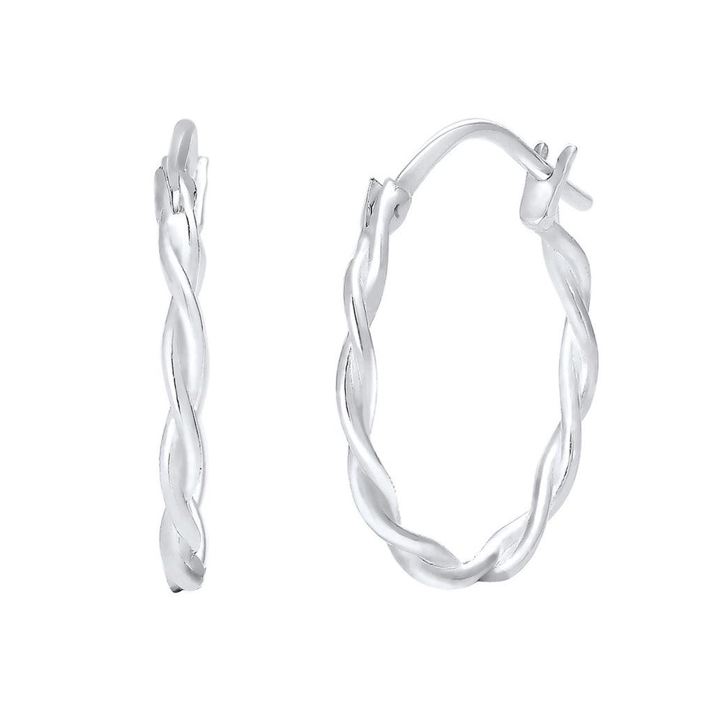 Silver Perhiasan Wanita Perak Asli - Silver Anting Hoop Twisted Knot