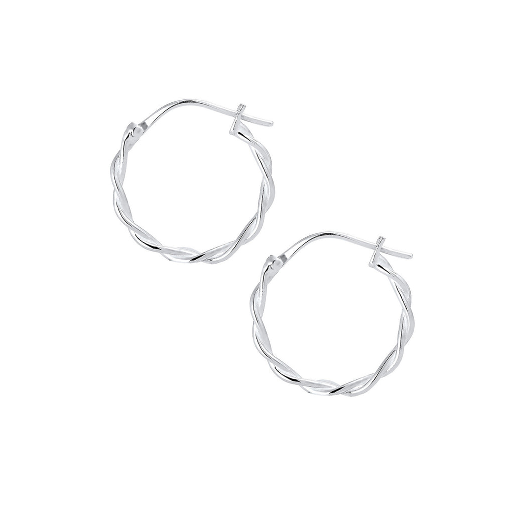 Silver Perhiasan Wanita Perak Asli - Silver Anting Hoop Twisted Knot