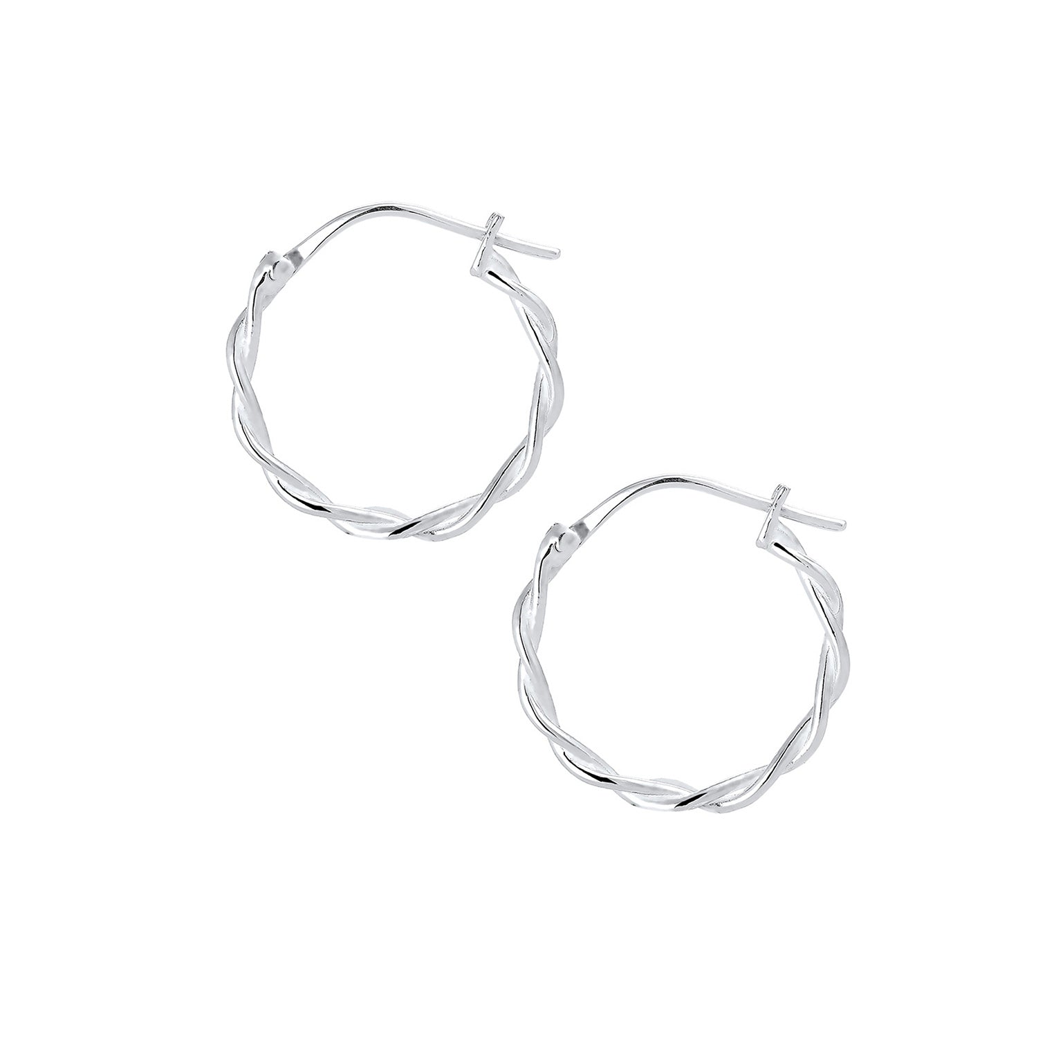 Silver Perhiasan Wanita Perak Asli - Silver Anting Hoop Twisted Knot