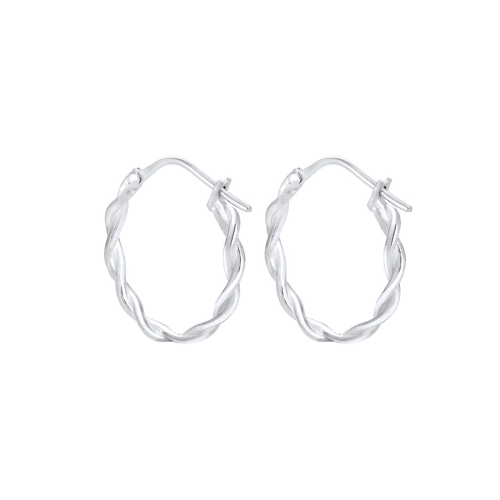 Silver Perhiasan Wanita Perak Asli - Silver Anting Hoop Twisted Knot