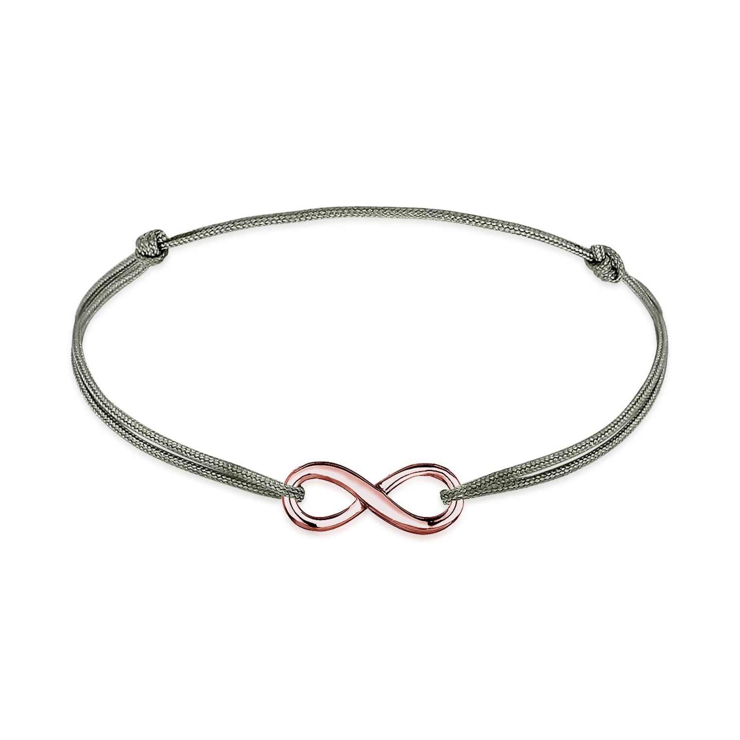 Rosegold Perhiasan Wanita Perak Asli - Silver Gelang Infinity Nylon Rosegold Plated