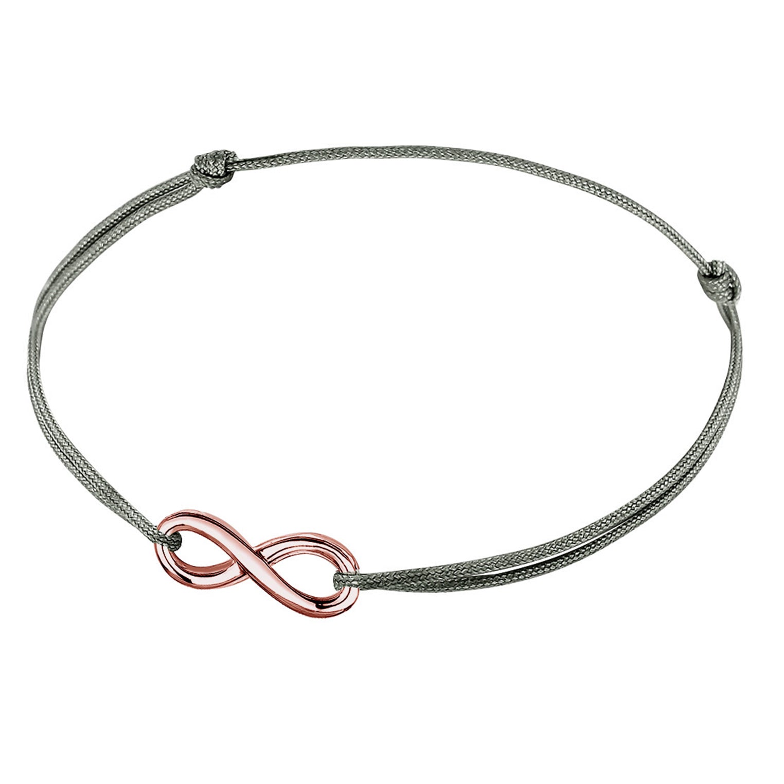 Rosegold Perhiasan Wanita Perak Asli - Silver Gelang Infinity Nylon Rosegold Plated