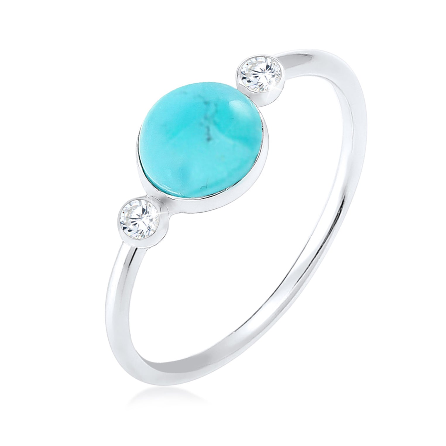 Silver Perhiasan Wanita Perak Asli - Silver Cincin Boho Howlite Trendi