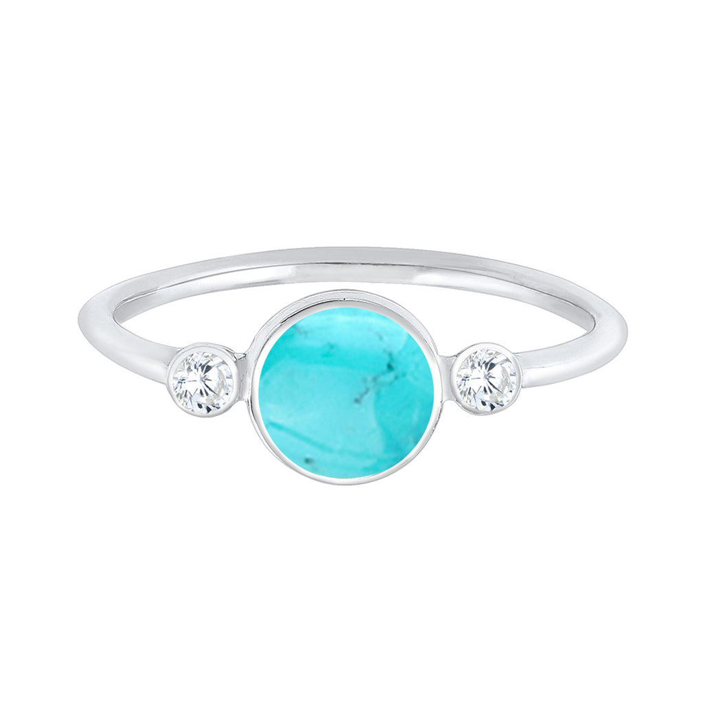 Silver - Elli | Ring Boho Zirconia Crystals Howlith 925 Sterling Silver