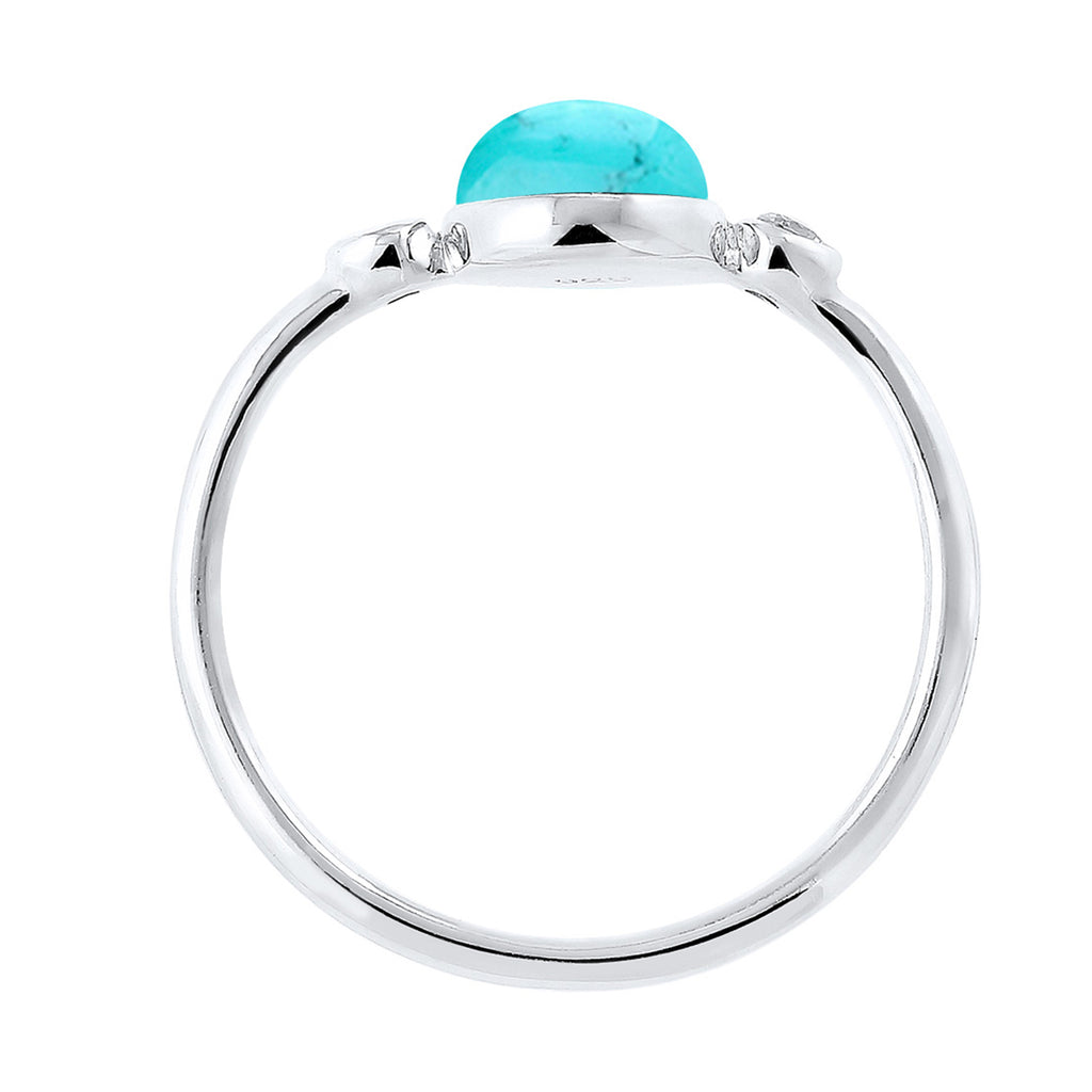 Silver Perhiasan Wanita Perak Asli - Silver Cincin Boho Howlite Trendi