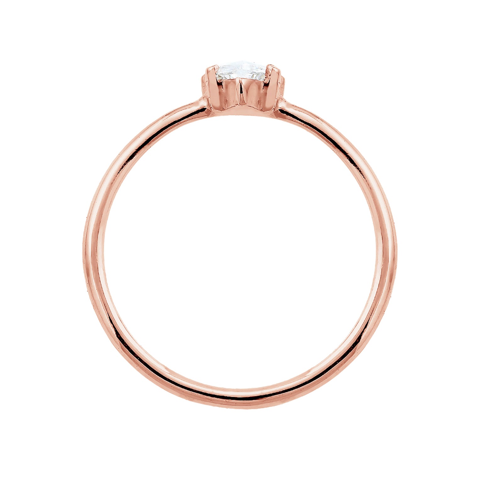 Rosegold Perhiasan Wanita Perak Asli - Silver Cincin Zirconia Klasik Rosegold Plated