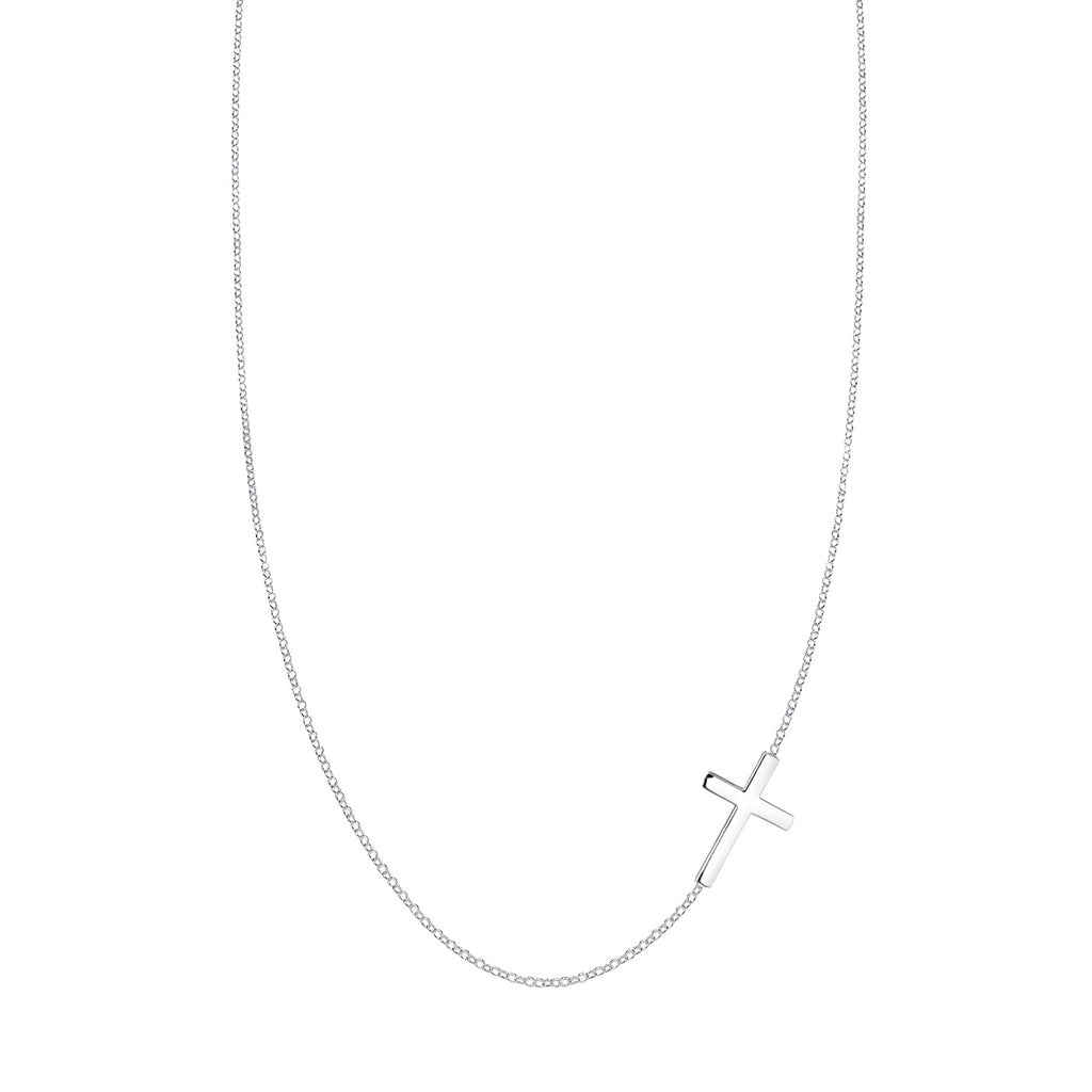 Silver Perhiasan Wanita Perak Asli - Silver Kalung  Cross Religion Basic