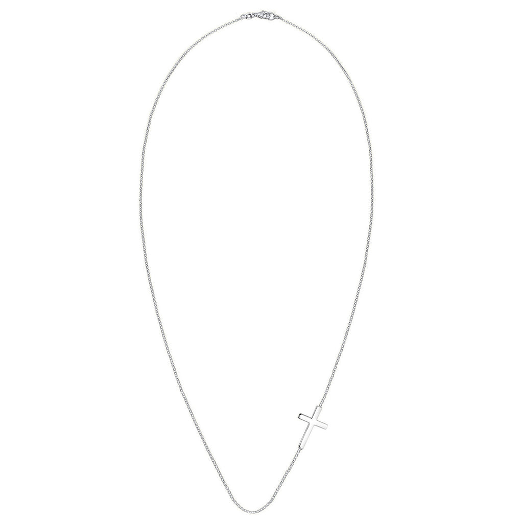 Silver Perhiasan Wanita Perak Asli - Silver Kalung  Cross Religion Basic