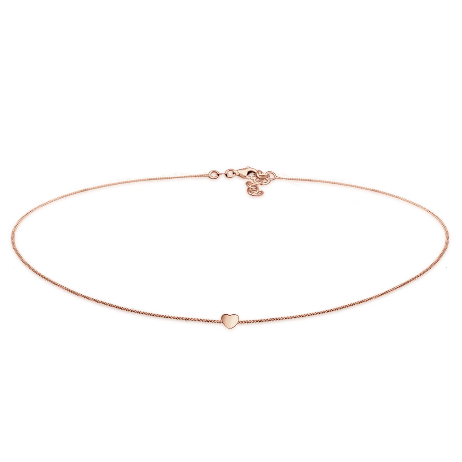 Rosegold Perhiasan Wanita Perak Asli - Silver Kalung  Choker Heart Filigree Lapis Rosegold