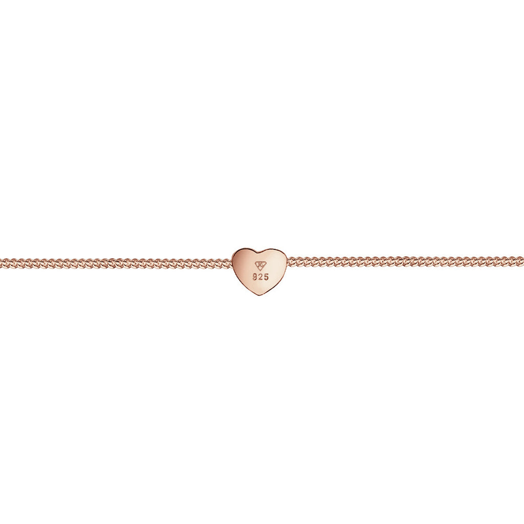 Rosegold Perhiasan Wanita Perak Asli - Silver Kalung  Choker Heart Filigree Lapis Rosegold