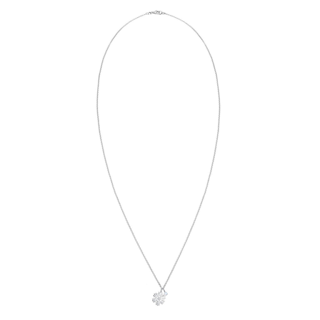 Silver Perhiasan Wanita Perak Asli - Silver Kalung   Snowflake Playful Crystals
