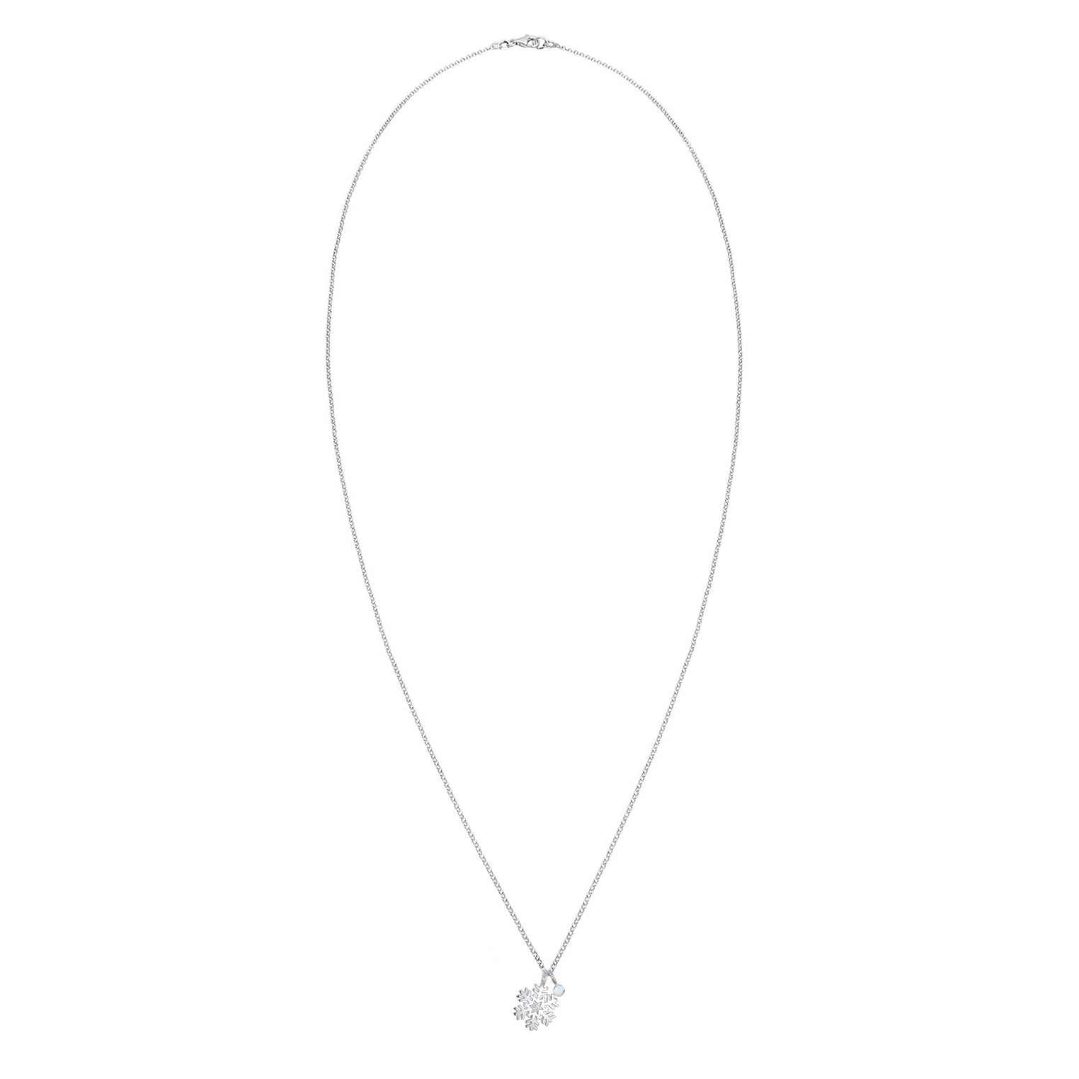 Silver Perhiasan Wanita Perak Asli - Silver Kalung   Snowflake Playful Crystals