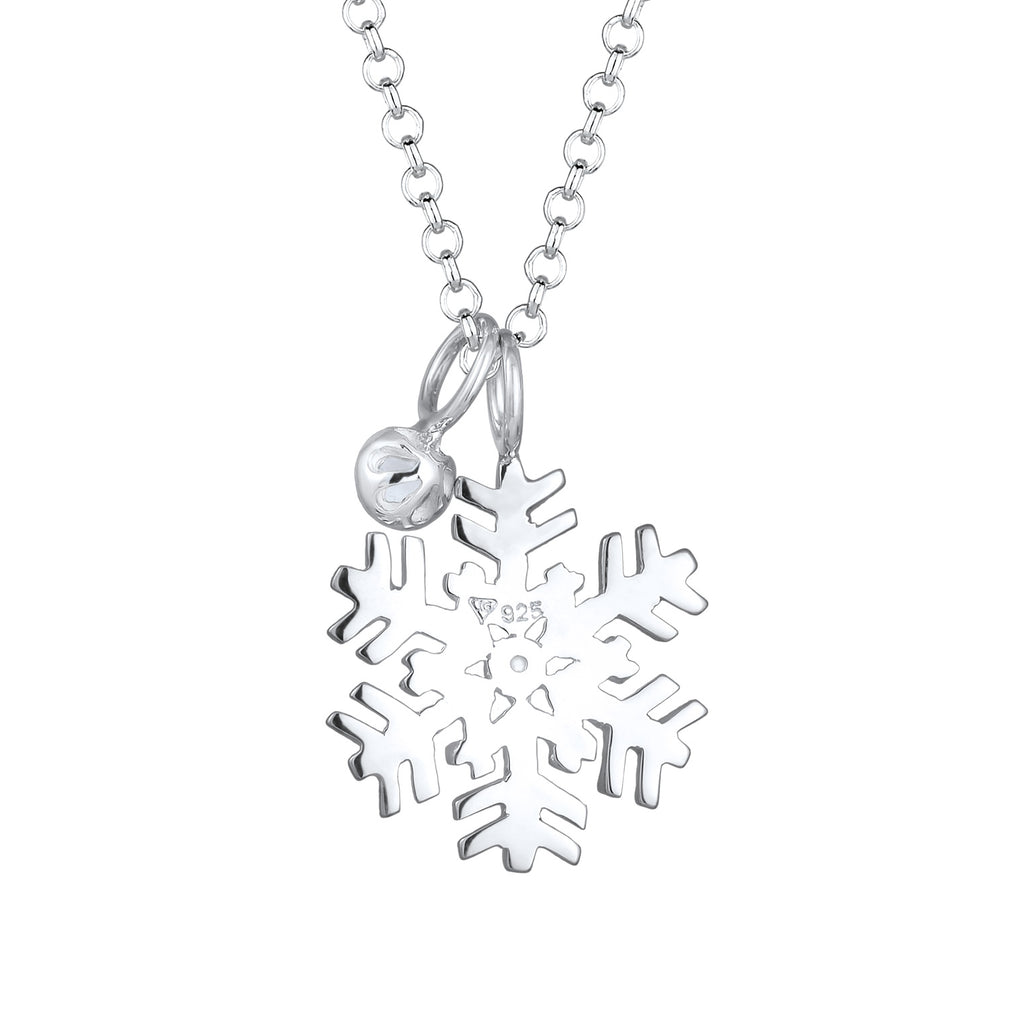 Silver Perhiasan Wanita Perak Asli - Silver Kalung   Snowflake Playful Crystals